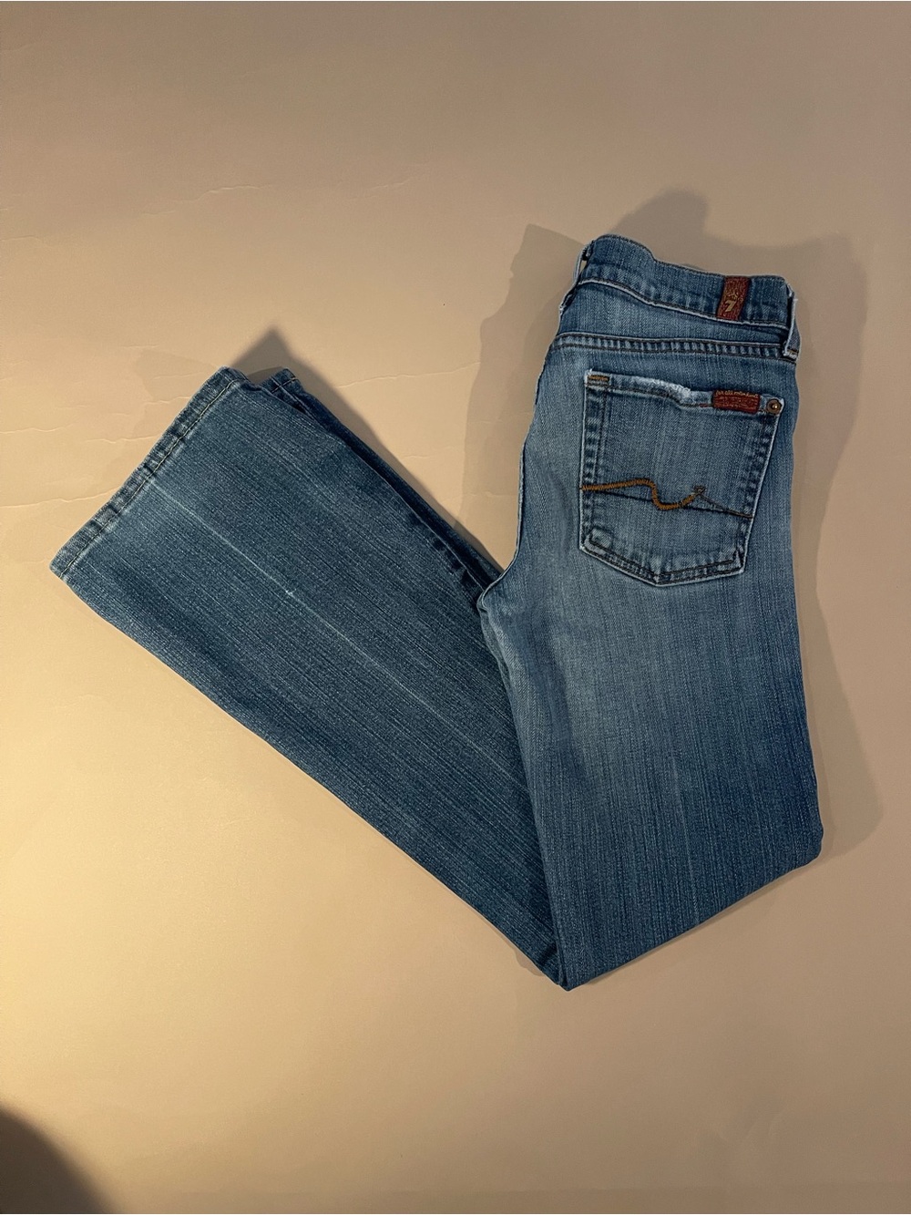 7 For All Mankind Women's Light Blue Bootcut Jeans - Picture 3 of 9